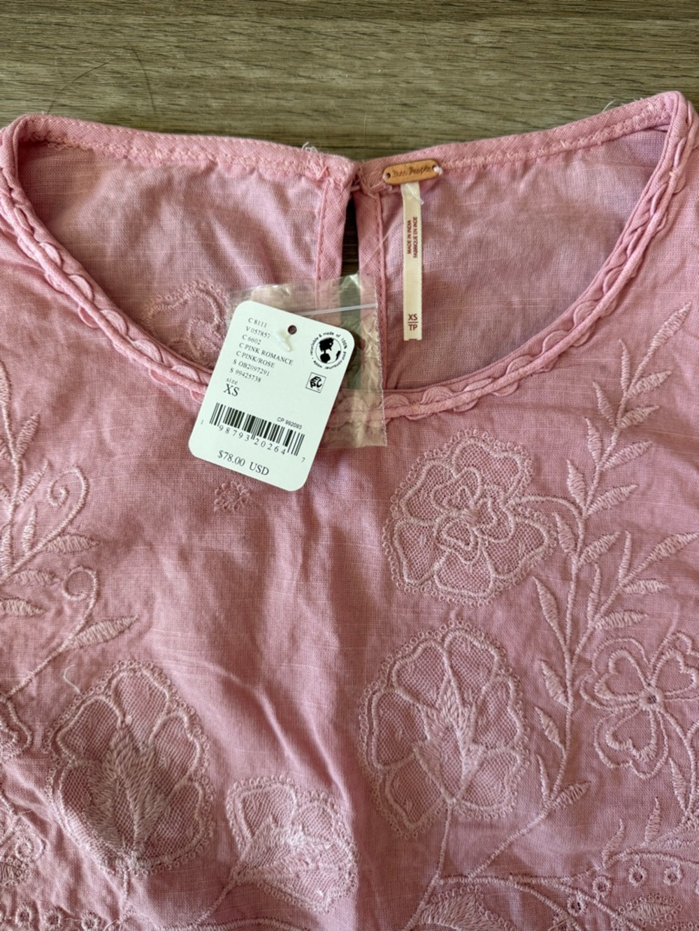NWT Free People Faded Gardens Tank in Pink Romance, Size XS - Picture 3 of 5